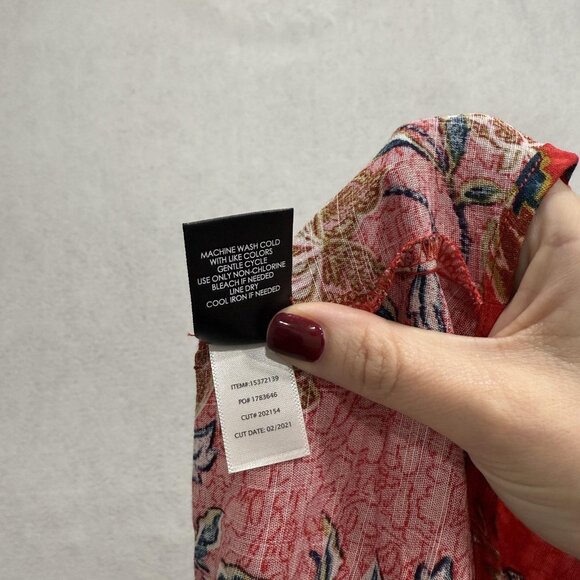 Torrid Tank Top Womens 0 Red Floral Adjustable Straps Rayon Stretch Plus Size - Picture 9 of 10